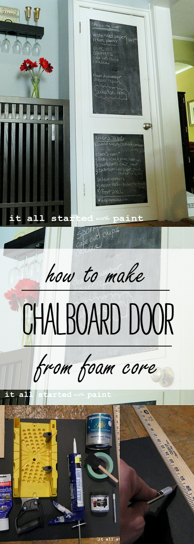 Chalkboard Door DIY From Foam Core Board and Chalkboard Paint