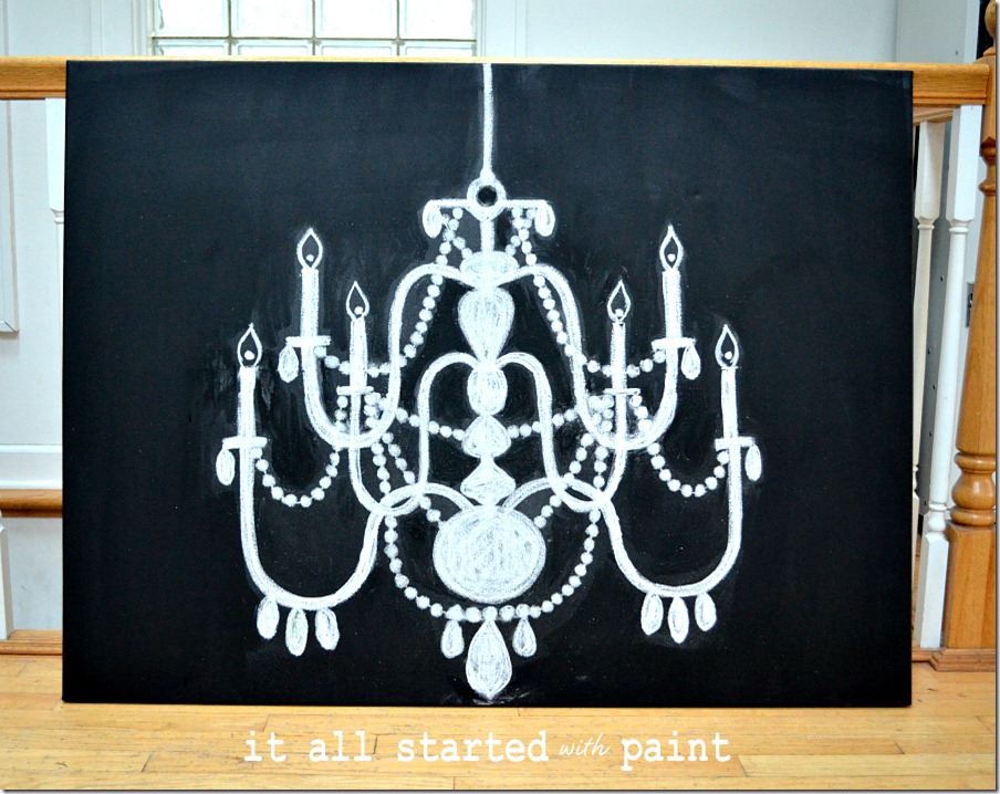 chalk-art-chandelier-drawn-by-hand-on-canvas