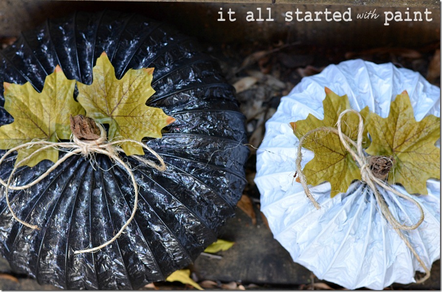 dryer-vent-pumpkins-with-krylon-spray-paint