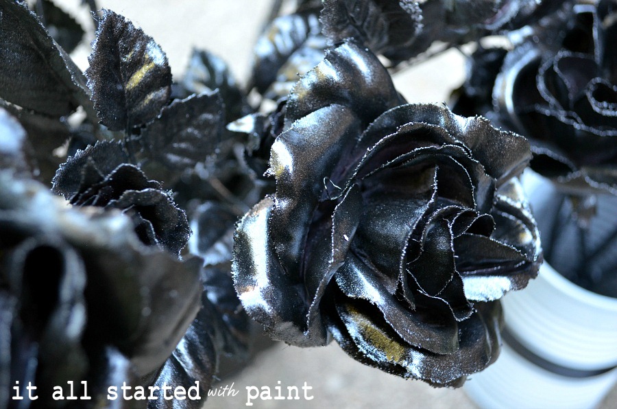 How to Spray Paint Flowers Black for Halloween - Life Love Larson