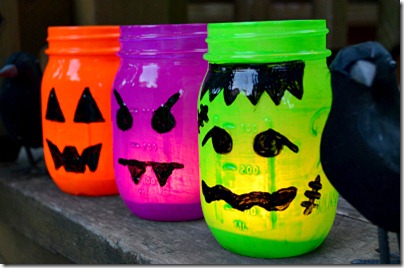Mason Jar Fall Crafts Halloween Votives