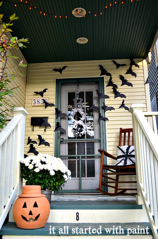Halloween front door shop decorations