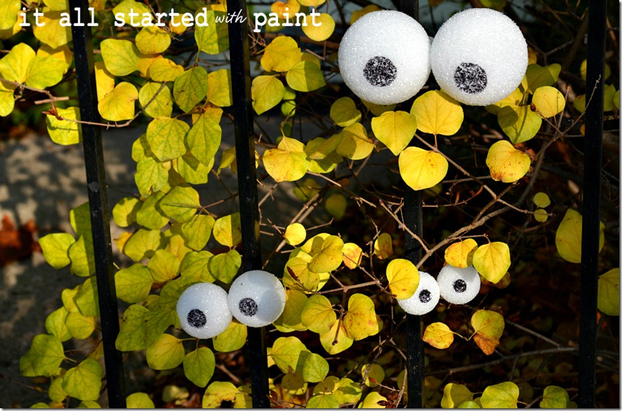 eyes-on-fence-styrofoam-and-sharpie