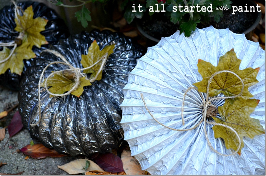 fall-spray-paint-display-dryer-vent-pumpkins