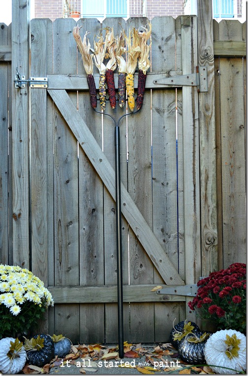 fall-spray-paint-display-indian-corn-rake-and-dryer-vent-pumpkins-sharper