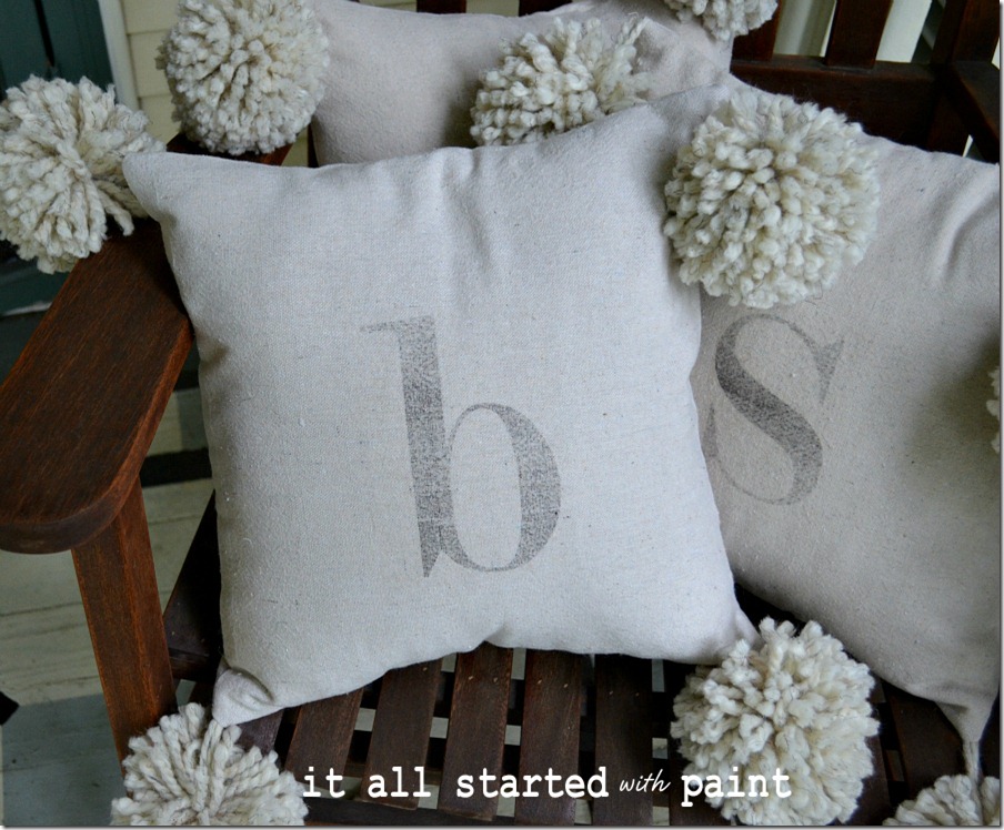 monogram_pom_pom_pillow_from_drop_cloth