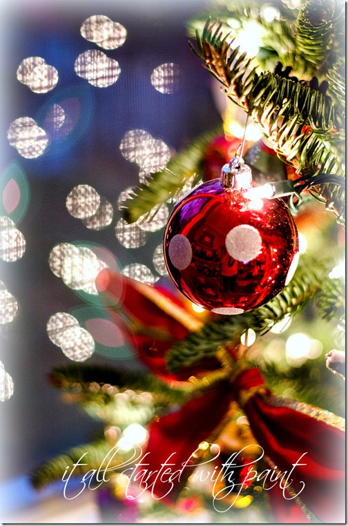 Christmas Tree with Red polka dot ornament