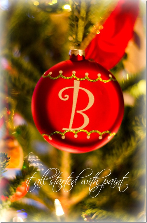 Christmas Tree with monogram ornament