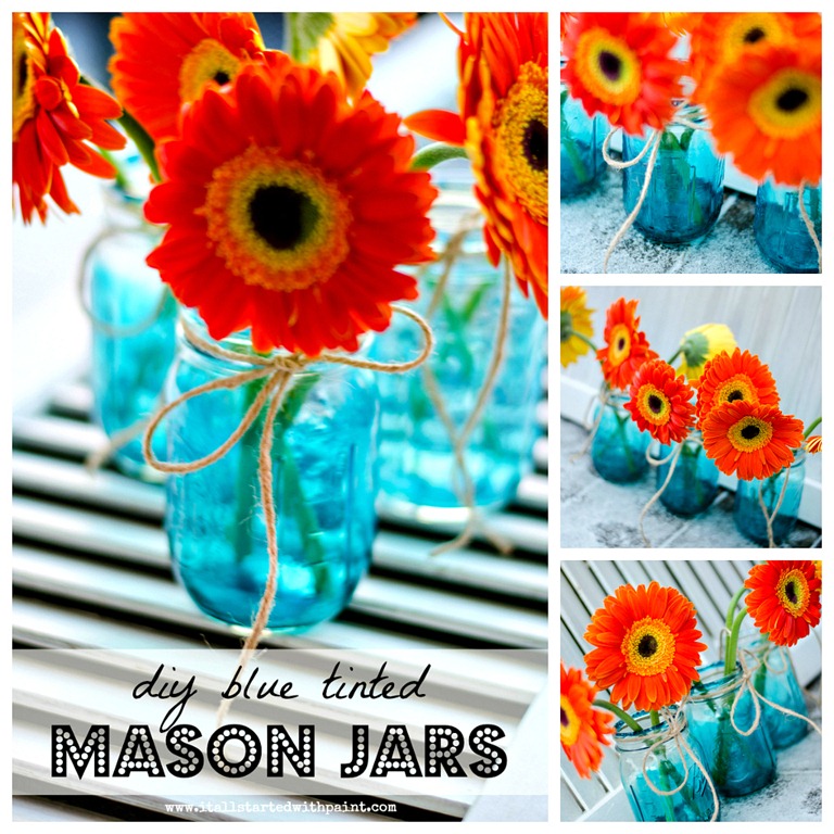 DIYF: Colored Mason Jars ~ Modge Podge vs. Paint