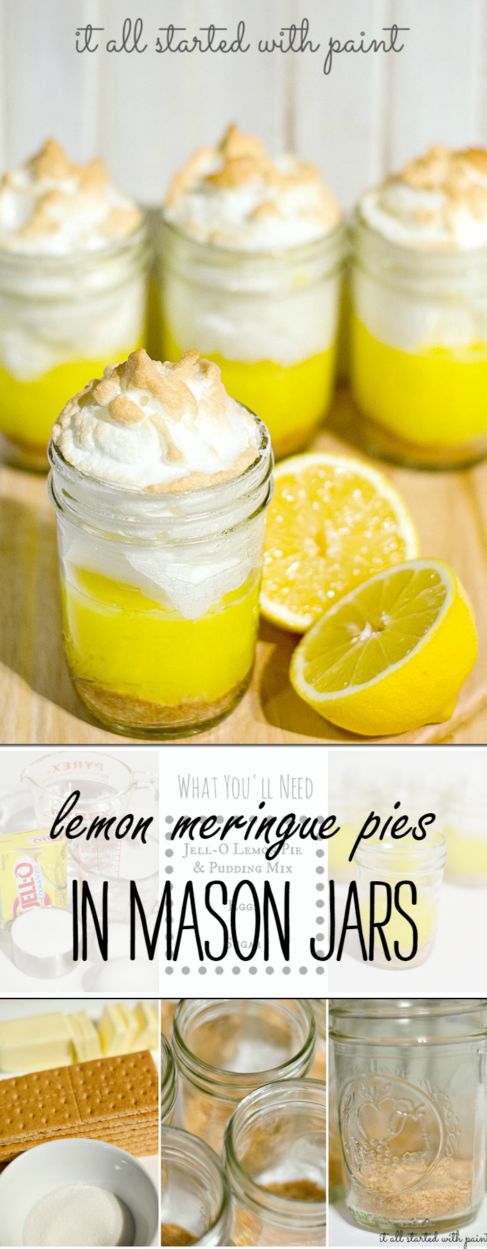 Mason Jar Lemon Meringue Pies: Single Serve Dessert Ideas