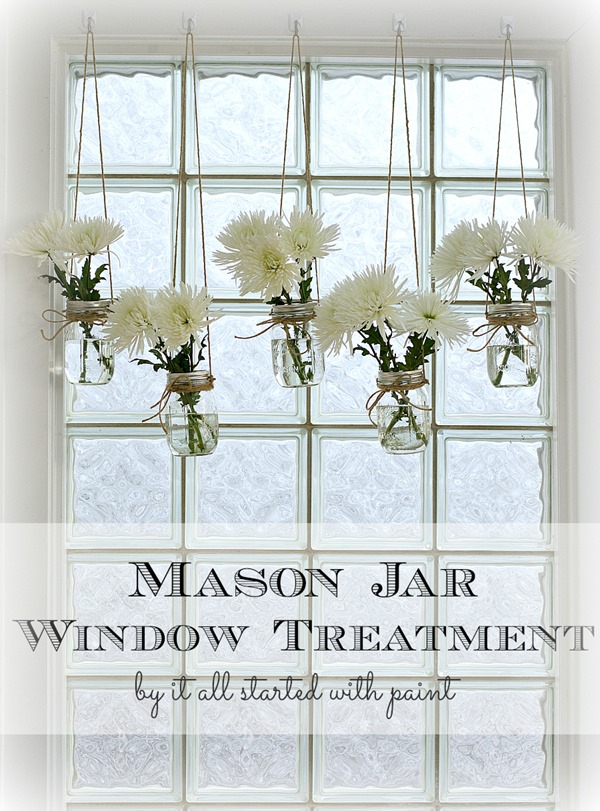 Mason Jar Window Treatment - Mason Jar Vases