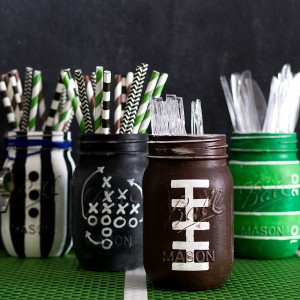 Mason Jar Crafts: Superbowl Party Ideas with Mason Jars