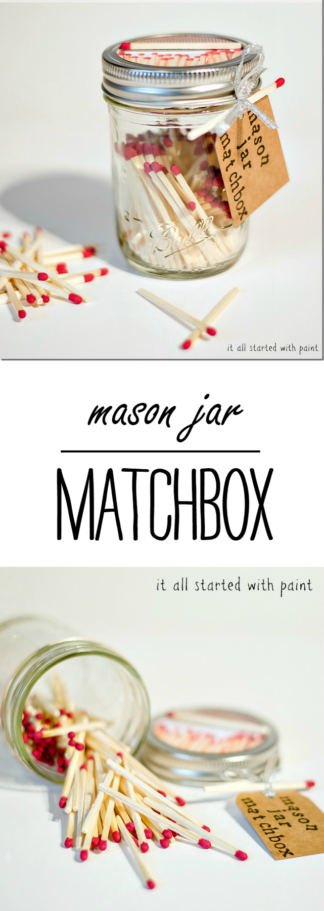 Mason Jar Matchbox Gift Idea for Father's Day
