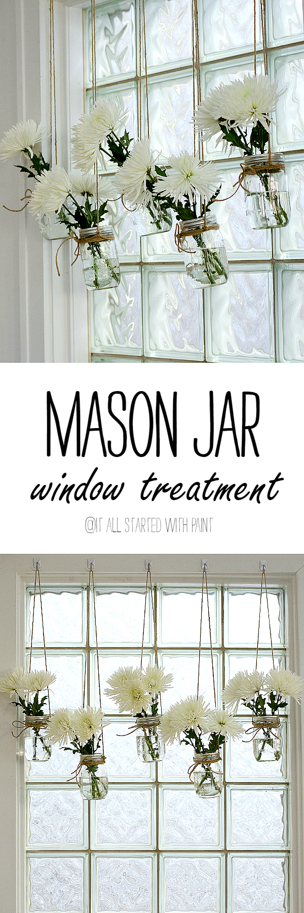 Mason Jar Vases - Mason Jar Window Treatment