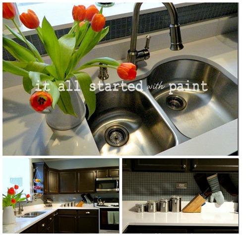 kitchen-dark-cabinet-white-counter-top-quartz-silestone-home-depot