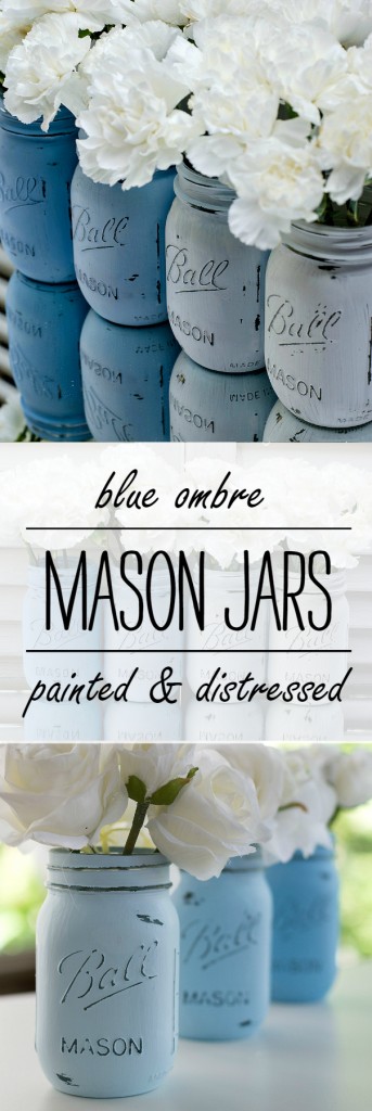Mason Jar Craft Ideas: Ombre Painted Mason Jars