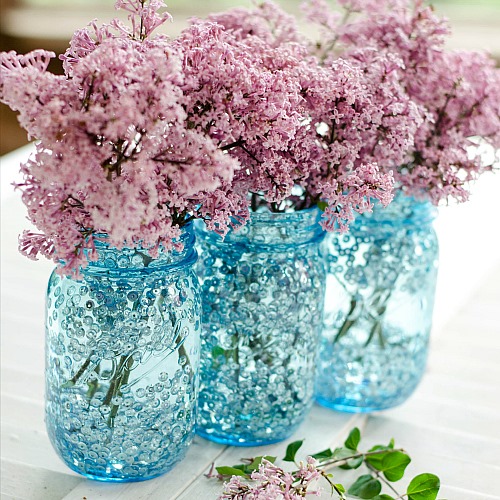 Mason Jar Craft Ideas - Blue Mason Jars