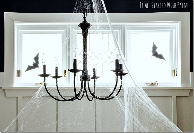 Halloween-Decorations-Dining-Room-spider-web-chandelier
