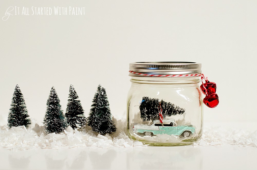 DIY Mason Jar Sugar Snow Globe - Create A Winter Wonderland With Forest  Animals & Toy Car Figurines