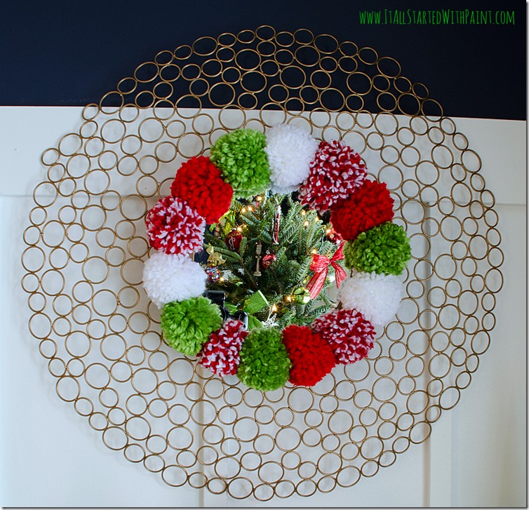 Pom-Pom-Wreath-Holiday-Mantel-6 2