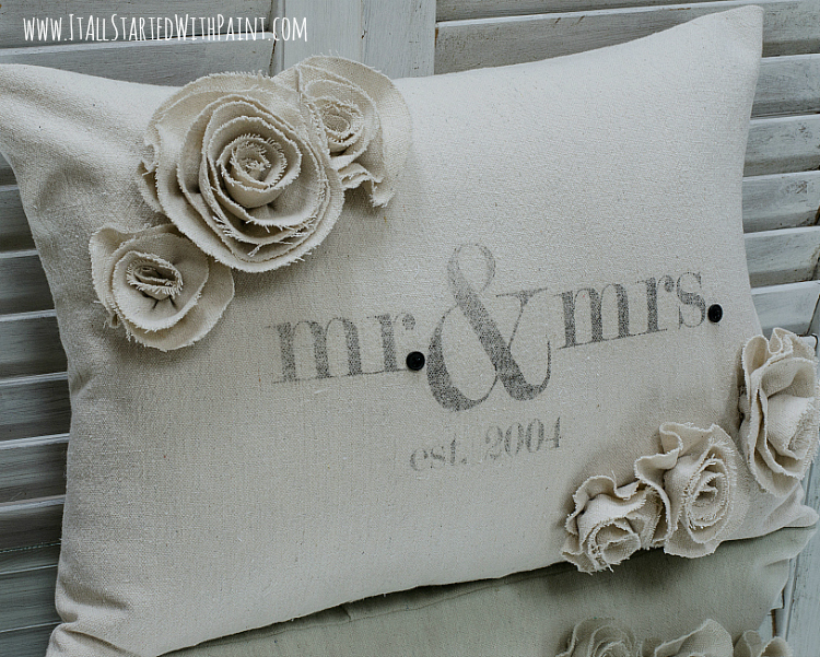 mr and mrs pillow wedding gift