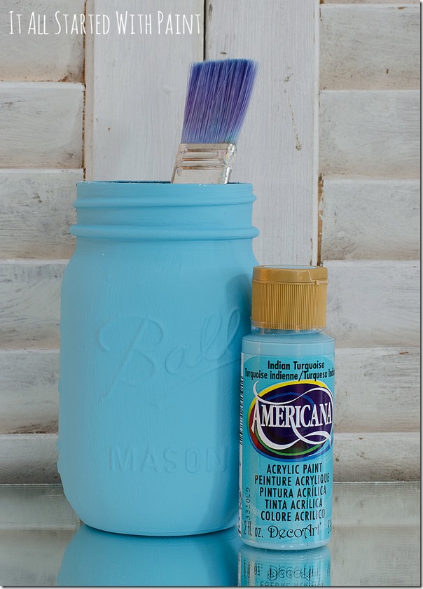 turquoise-painted-mason-jars