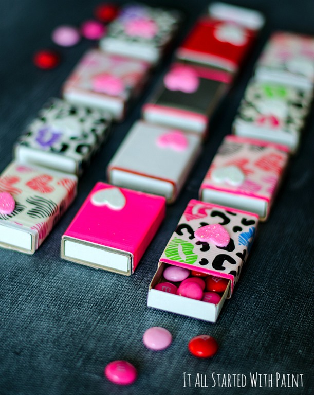 Valentine Gift Ideas for Children - Matchbox Valentine Gift Idea - Valentine M&M's Gift Idea - Duck Tape Matchbox Valentine Gift Tutorial