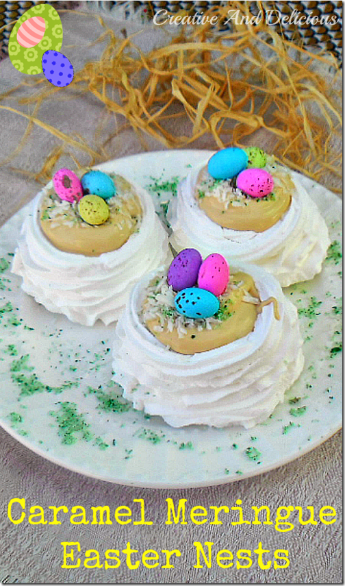 Caramel Meringue Easter NestsP