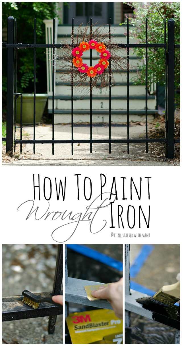 how to paint a wrought iron fence