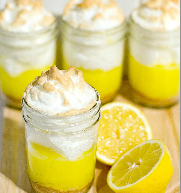 Lemon Meringue Pie Recipe for Individual Servings in Mason jars