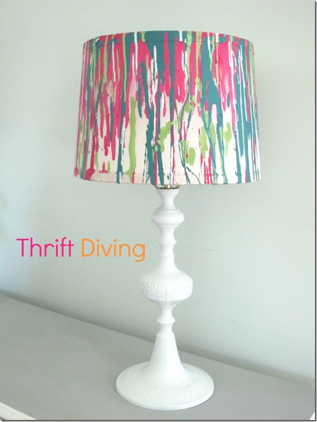 lamp-and-lampshade-makeover-with-paint Thrift Diving
