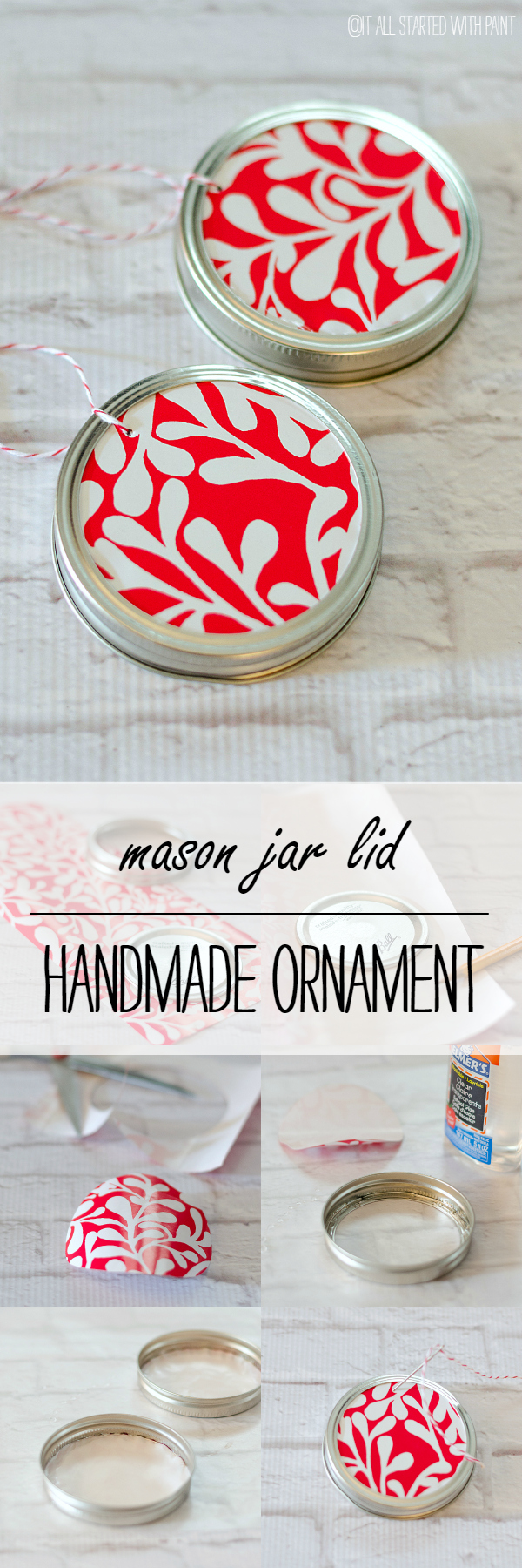 Handmade Ornament Ideas: Mason Jar Lid Ornament