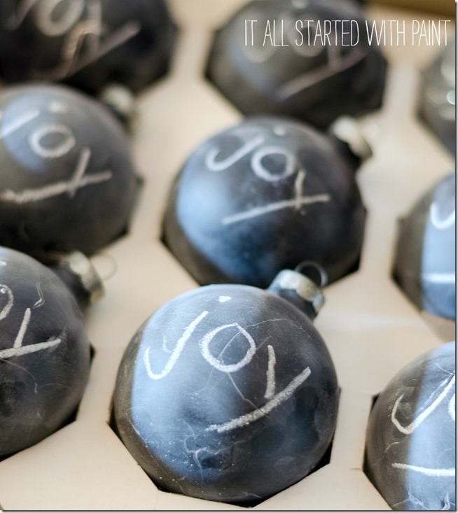chalkboard-painted-christmas-ball-ornaments 4 2 chalkboard-painted-christmas-ball-ornaments. Handmade Christmas Ornament craft ideas. Christmas craft ideas. Easy ornaments to make at home. Kid crafts ideas for Christmas. Christmas kid crafts with ornaments.