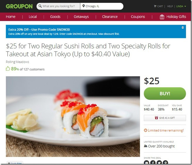 Groupon Sushi Deal 2