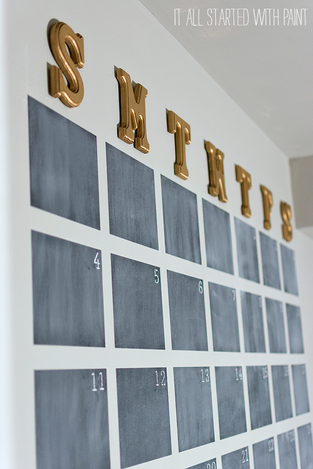 how to paint chalkboard calendar on wall large 3 2