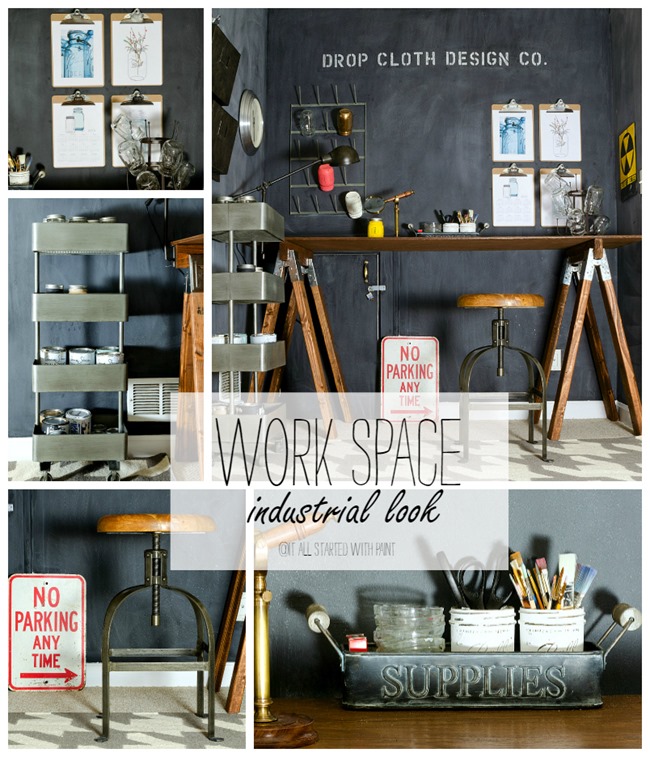 industrial-look-office-space collage