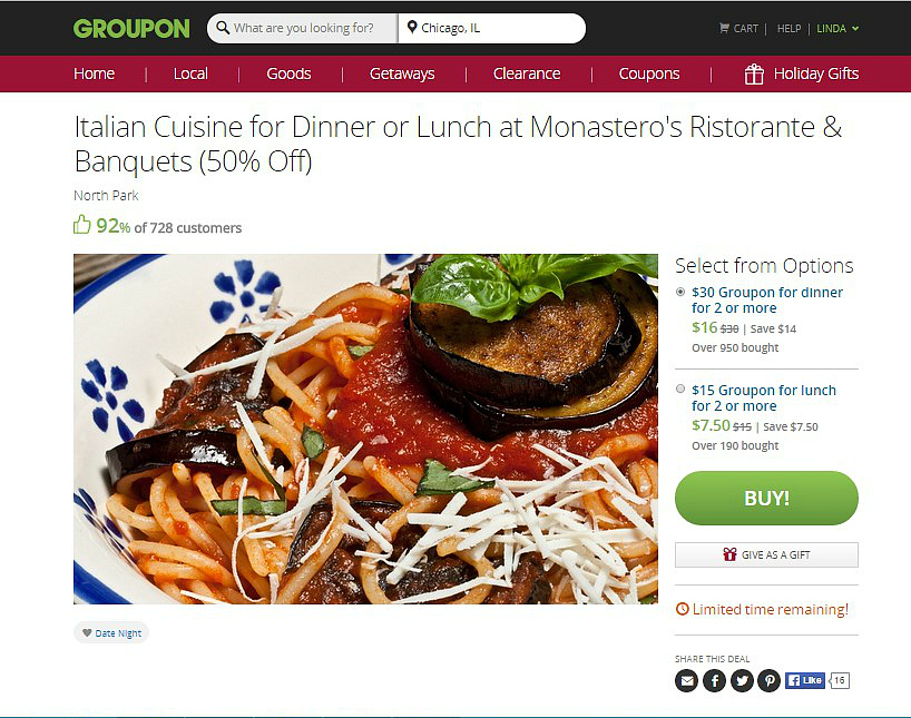 monastero's Chicago Groupon PIc