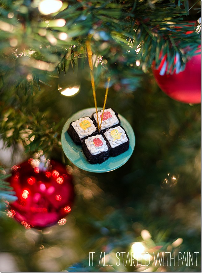 christmas ornament sushi