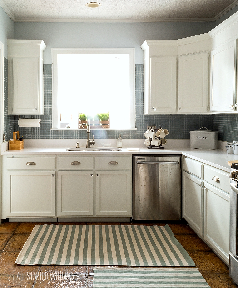 Painted Builder Oak Cabinets White DIY