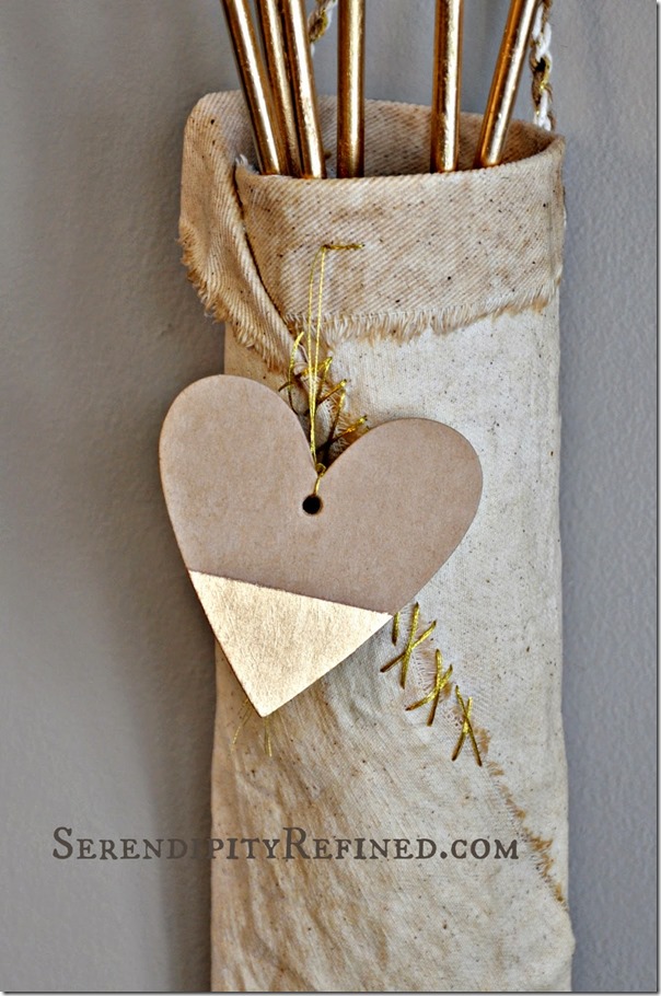 Cupid arrow quiver gold metallic diy valentine decor