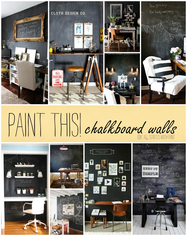 Chalkboard Wall Paint Inspiration!  Chalkboard wall, Wall paint  inspiration, Blackboard wall