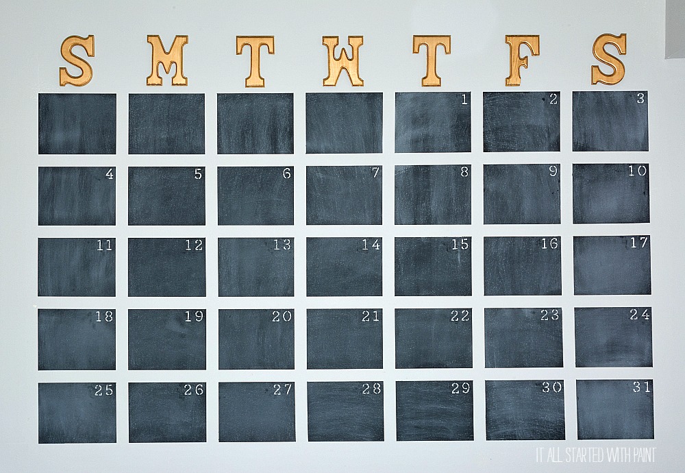 Chalkboard Wall Calendar DIY - It All Started With Paint