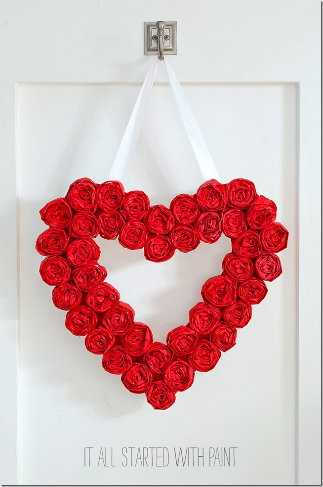 tissue-paper-rosette-valentine-day-wreath 3 2 Valentine Craft Ideas Using Tissue Paper and Cardboard - Easy Valentine Wreath Tutorial - Red Tissue Paper Valentine Wreath - How To Make a Valentine's Day Wreath tissue-paper-rosette-valentine-day-wreath 3 2