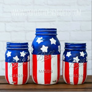 american flag mason jars