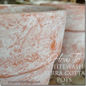 spring decorating whitewash terracotta pots