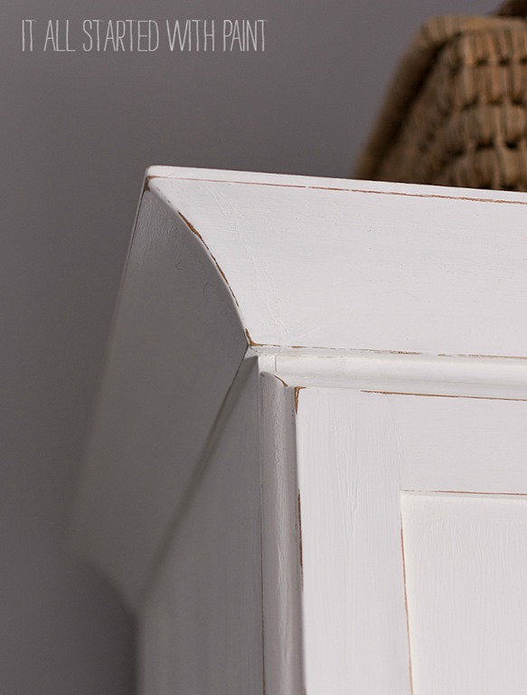 White Painted Armoire: Annie Sloan Chalk Paint White Painted Dresser.