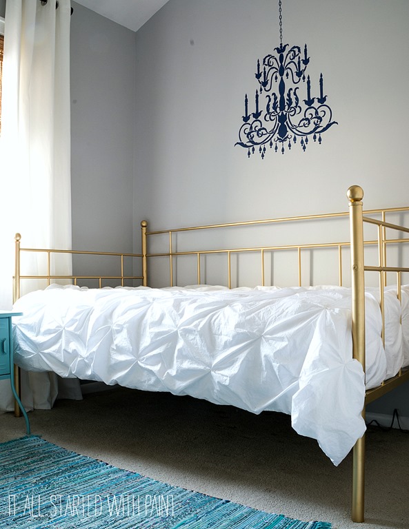 Gold Bed Frame … Spray Painted! - It All Started With Paint