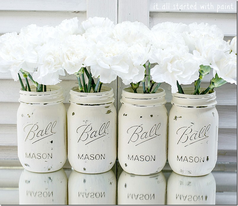 Chalk Painted Mason Jars