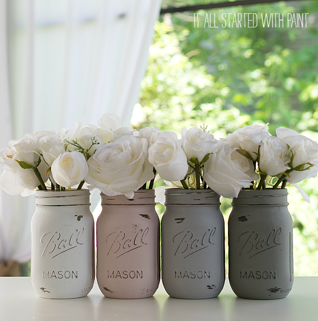 painted-distressed-mason-jars-pink-grey-chalk-paint (3 of 21) 2