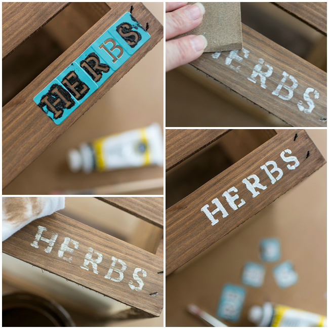 Rustic Tool Box Planter with Herb Stencil